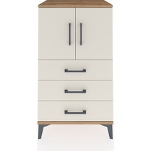 Hyperion Komodin 2 Raflı 3 Çekmeceli 2 Kapaklı 60x44x106 Çam-aytaşı Atlas Çam