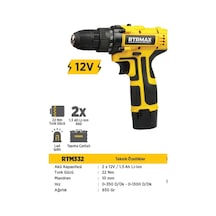 Rtm332 Sarjlı Matkap Lı-on 12v/1,5a Çıft Akülü