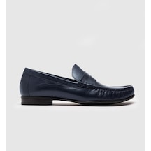 Cabani Hakiki Deri Lacivert Erkek Loafer Ayakkabı Lacivert (521643836) Lacivert