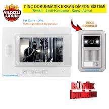 Tek Daire - Ofis İçin 7inç Dokunmatik Ekan Görüntülü Diafon Sistemi