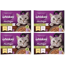 Whiskas Pouch Pure Delight Jöle İçinde Tavuklu Ve Somonlu Yetişkin Kedi Konservesi 16x85 Gr