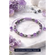 Sertifikalı Stres Kaygı Ruhsal Huzur Denge Bilekliği Ametist Te Çok Renkli