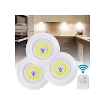 Uzaktan Kumandalı Kablosuz 3'lü Led Spot Lambalar Beyaz