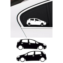 2 Adet Fiat Punto Basık Oto Sticker - Kelebek Cam Sticker 15x5 Cm