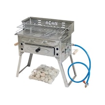 Açan T-4 Pervazlı Krom Tüplü Mangal 35 x 50 CM Gri