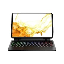 Samsung Galaxy T737 Tab S7 Fe 12.4 Kılıf Eternal Ledli Klavyeli Tablet Kılıfı - Siyah Mrayd-119225 Siyah