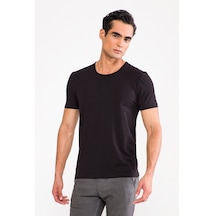 D'S Damat Trendy Bisiklet Yaka T-Shirt Siyah