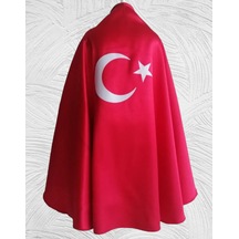 Denbu Tekstil Ay Yıldız Baskılı 23 Nisan Özel Bayrak Pelerin Yeni Sezon Kırmızı