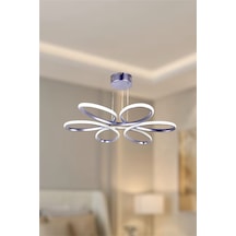 Modern Krom Papatya 3 Renk Beyaz&sarı&günışığı Led Avize Krom