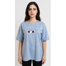 Kozia Outdoors Halter Kaldıran Sevimli Tavşan Baskılı Basic S-m-l-xl -6-13 Yaş Tişört Bebe Mavi Bebe Mavi