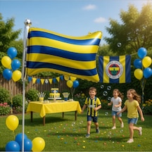 Fener Fb Sarı Lacivert Bayrak Folyo Balon 71x50 Cm Taraftar Parti Dekorasyonu Çok Renkli