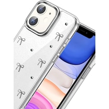 Newface Apple İphone 12 Fiyonk Desenli Kapak - Desen 5 Şeffaf