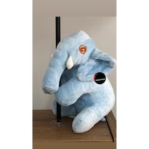 Sevimli Fil Peluş Oyuncak Uyku Arkadaşı Hediyelik Paluş 20 Cm Mavi