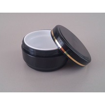 30 Ml Kozmetik Kutusu.Boş Krem Kutusu .Krem Kavanozu 50 Adet-Siyah-Altın  Şerit
