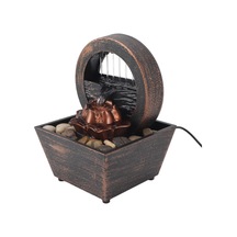 Vkemall Led Işıklı Masaüstü Şelale Dekorasyonu - Usb Ve Pil İle Çalışır, Sakinletici Su Akışı Ve Samimi Işık