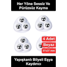 Eşyakaydırıcı 4'lü 360 Derece Dönebilen Yapışkanlı Bilyeli Eşya Kaydırıcı Seti Mobilya Tekerleği Pa
