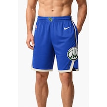 Nike Milwaukee Bucks Dri Fit Nba Basketball Shorts Erkek Basketbol Şort Mavi