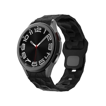 Galaxy Watch Uyumlu 5 40mm Zore Krd-116 20mm Futbol Desenli Spor Tasarımlı Silikon Kordon-siyah