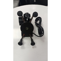 Motosiklet Metal Telefon Tutucu USB Sarjlı