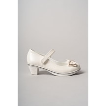 EPAAVM - Topuklu Fiyonklu Sedef Cilt Kız Çocuk Ayakkabı - EYL... Beyaz