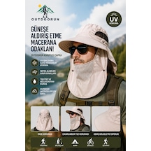 Outdoorun Koruyucu Krem Şapka Uv Güneş Koruyucu, Çıkarılabilir Yüz Ve Ense Koruması