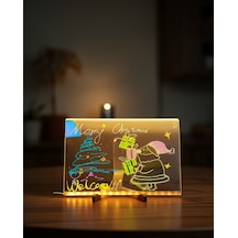 Led Işıklı Şeffaf Yazı Tahtası 7 Renkli Neon Kalemli Uczzzışıklıyazıtahtası-4