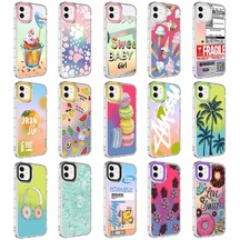 İphone 11 Uyumlu Kamera Korumalı Renkli Desenli Sert Silikon Zore Korn Kılıf-no13 No13