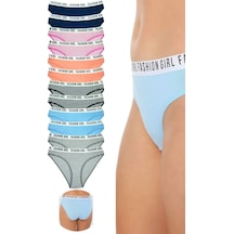 Çorap Hediyeli 12'li Paket 0540 Hera Bikini Bikini Külot Karışık Renk Çok Renkli