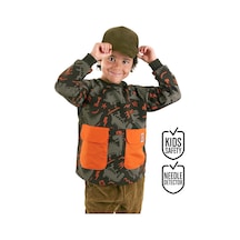 Denokids Erkek Çocuk Dinozor Desenli Kahverengi Uzun Kollu Sweatshirt 2-7 Yaş