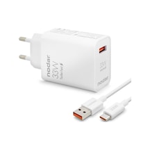 Type-c Hızlı Şarj Seti 33w Usb Adaptörlü - Beyaz Nd1006