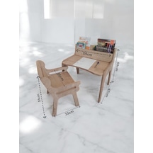 Mukotoys Montessori Çocuk Etkinlik Masa Sandalye Seti 2-10 Yaş İç ceviz