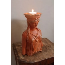 Dekoratif Masa Üstü Karyadit Kızı Hediyeli Bacasız Şömine Turuncu