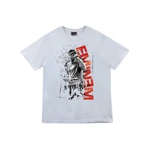 Stoned&Fame Unisex Beyaz Bisiklet Yaka Eminem Baskılı T-shirt Beyaz
