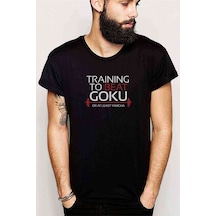 Training To Beat Goku Dragon Ball Baskılı Siyah Erkek Tshirt