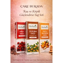 Kaş Ve Kirpik Destekleyici Yağ Seti Hint Yağı & Jojoba Yağı & Tatlı Badem Yağı