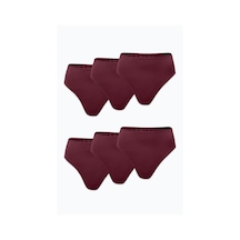Malabadi Kadın Bordo 6 Lı Paket Modal Yüksek Bel String Tanga 6m178 Bordo