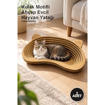 2 Adet Kulak Motifli Ahşap Evcil Hayvan Yatağı