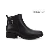 Gönderi(R) Gönderi R Kadın Siyah Fermuarlı Kalın Topuklu Hakiki Deri Bot Gkzb13448444 Siyah