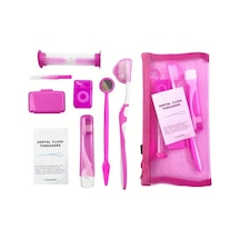 Willowhaven 8'li Diş Bakım Seti: Çok Amaçlı Diş Fırçası, Diş İpi Ve Seyahat Kiti Pembe