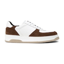 Deery Hakiki Deri Kahverengi Erkek Sneaker Ayakkabı - 01965Mkhve02 Kahverengi