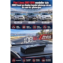 Fiat Linea 2007-2016 Modeller İçin Obd2 Head Up Display Hayalet Gösterge Ekranı Ön Cam Hız Göstergesi