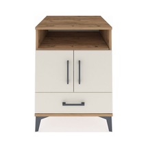 Kronos Komodin 3 Raflı Tek Çekmeceli 2 Kapaklı 60x59x80 Çam-aytaşı Atlas Çam