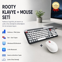 Bluetooth Klavye Mouse Set Çoklu Cihaz Bağlantılı Şık Ve Kullanışlı Kablosuz Set-1019