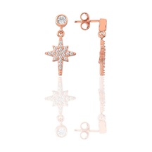 Gümüş Zirkon Taşlı Kutup Yıldızı Modeli Küpe N11.55308