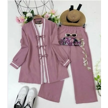 Lovie Moda Kadın Zikzak Detaylı İkili Takım Pembe