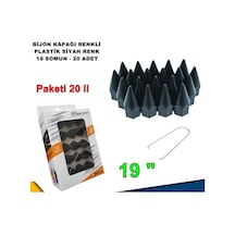 Sivri Mermi Tip Bijon Kapağı Plastik Siyah Renk 19 Mm Bijon Uyumlu 20 Adet