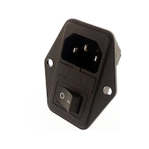 Ic-214 Bilgisayar Power Soket Erkek Anahtarlı + Fuseli Kulaklı 5 Adet