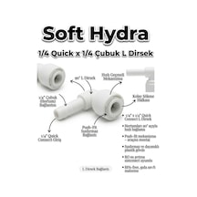 1/4" Quick X 1/4" Çubuk Stem L Dirsek - Su Arıtma 90 Derece Bağlantı Aparatı 1 Adet