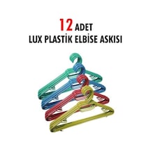 12 Adet Plastik Elbise Askısı Lüx Plastik Kahverengi Diğer