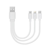 Hytech Hy-X116 3In1 20Cm 3A 3 In 1 Beyaz Şarj Kablosu